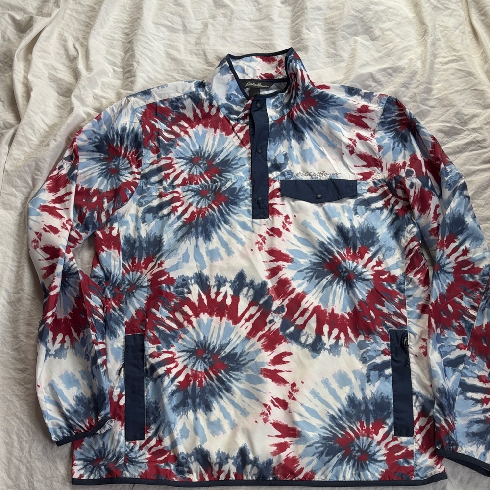 Eddie Bauer Men's Windbreaker - Red, Blue, and White